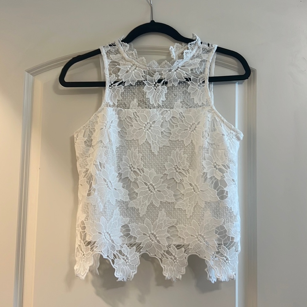Lace white top